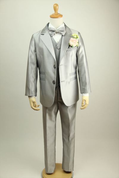 23%OFF】子供タキシード 4点セット シルバー ブラック ゴールド